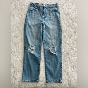 Madewell “The Perfect Vintage Straight Jean” in petite.